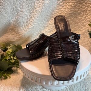 Brighton Dark Brown Woven Sandals